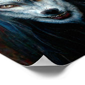 人狼のデジタルアートポートレート ポスター (角)