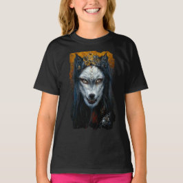 人狼のデジタルアート肖像 Tシャツ