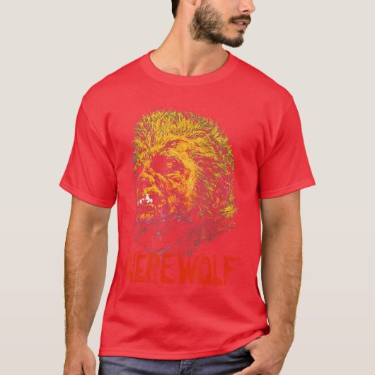 人狼の伝説 ヴィンテージ モンスター ホラー映画  Tシャツ (正面)