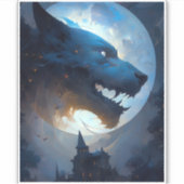 人狼の暗いファンタジー恐怖 シール (正面)