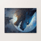 人狼の暗いファンタジー恐怖 ジグソーパズル (横)