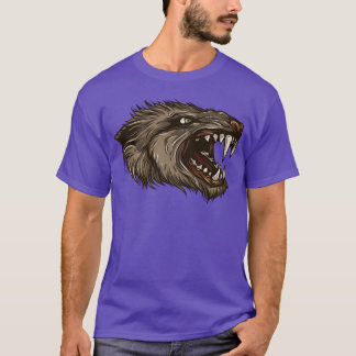 人狼の頭の動物野生生物 冗談 Tシャツ