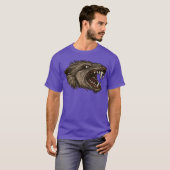 人狼の頭の動物野生生物 冗談 Tシャツ (正面フル)