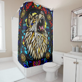 人狼カラフル神 シャワーカーテン