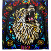 人狼カラフル神 シャワーカーテン (正面)