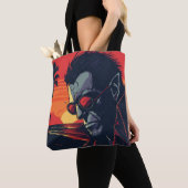 人狼クールレトロサンセットハロウィーン トートバッグ (クローズアップ)