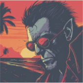 人狼クールレトロサンセット シール (正面)