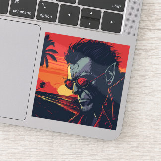 人狼クールレトロサンセット シール