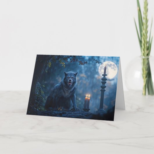 人狼ハッピーハローウィンすごい不気味 カード (正面)