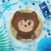 人狼ハロウィーンの衣装を着た可愛い少年 ペーパープレート (パーティー)