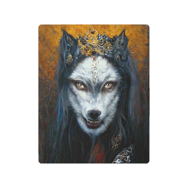 人狼メタルのポートレートのデジタルアートのポスター メタルプリント (正面)