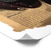 人狼不気味ヴィンテージハロウィーン新聞スタイル ポスター (角)