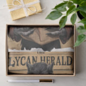 人狼不気味ヴィンテージハロウィーン新聞スタイル 薄葉紙 (ギフト)