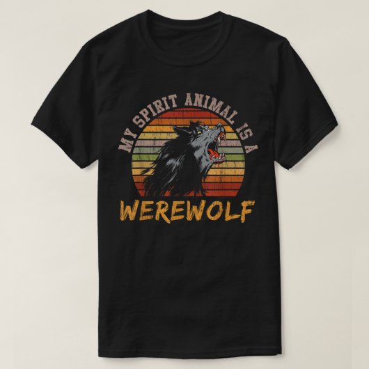 人狼 フルムーン ビンテージウェアウルフ Tシャツ (デザイン正面)