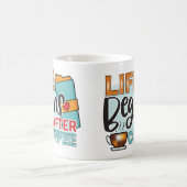 人生おもしろいはコーヒーの後に始まる コーヒーマグカップ (中央)