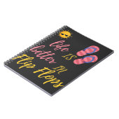 人生おもしろいはビーチサンダル夏のビーチ ノートブック (左側)