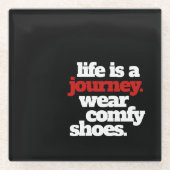 人生おもしろいは旅だ… ガラスコースター (正面)