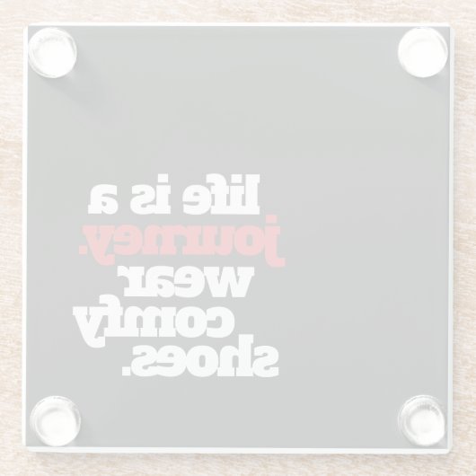 人生おもしろいは旅だ… ガラスコースター (裏面)