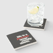 人生おもしろいは旅だ… ストーンコースター (横)