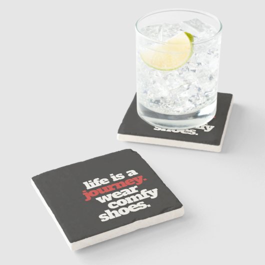 人生おもしろいは旅だ… ストーンコースター (横)