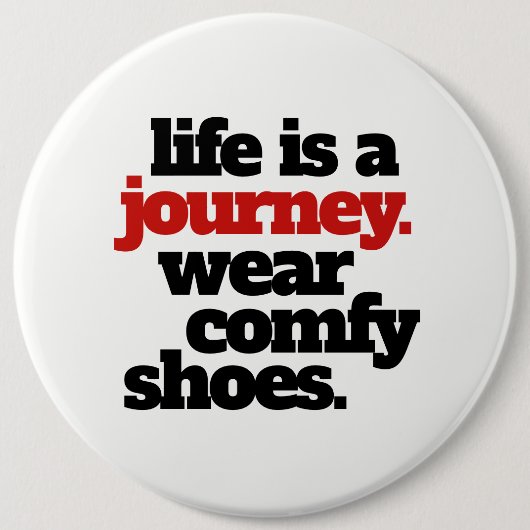 人生おもしろいは旅だ… 缶バッジ (正面)