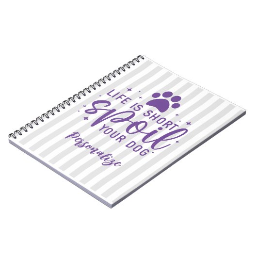 人生おもしろいは短いあなたの犬の引用文ユーモアの敷物を台無しにする ノートブック (左側)