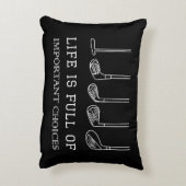 人生おもしろいは重要な選択肢でいっぱいだゴルフクラブ アクセントクッション (裏面(縦))