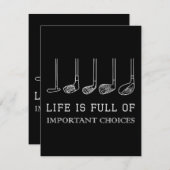 人生おもしろいは重要な選択肢でいっぱいだゴルフクラブ エンクロージャーカード (正面/裏面)