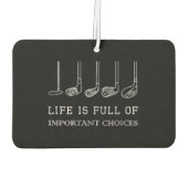 人生おもしろいは重要な選択肢でいっぱいだゴルフクラブ カーエアーフレッシュナー (裏面)