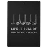 人生おもしろいは重要な選択肢でいっぱいだゴルフクラブ クリップボード (裏面)