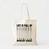 人生おもしろいは重要な選択肢でいっぱいだゴルフ愛好家 トートバッグ (正面)
