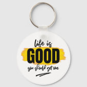 人生おもしろい良い皮肉の言葉アート キーホルダー (正面)