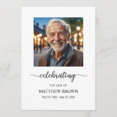 人生お祝い1写真追悼式 プログラム (正面)