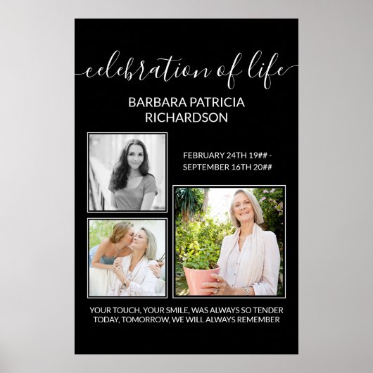 人生お祝い3の写真とメモリアル詩 ポスター (正面)