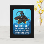 人生から逃げるために潜るのではない ダイビング名言 スキューバ カード (黄色い花)