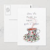 人生があなたにレモンを投げつけてきたら・・・ 紅茶のスローガン ポストカード (正面/裏面)