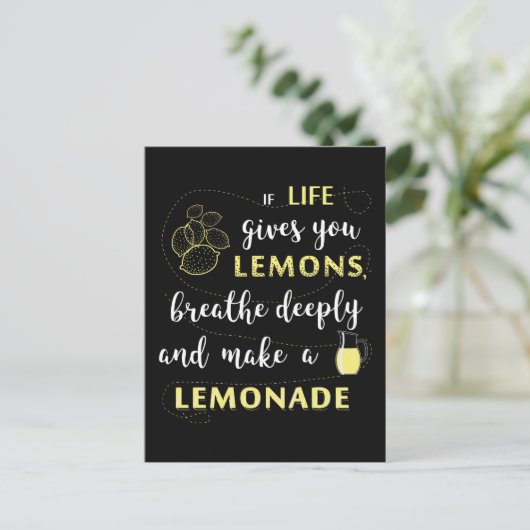 人生があなたにレモンを持たらしたら 面白い名言ポストカード ポストカード (スタンド正面)