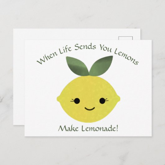 人生があなたを送るときレモンを作るレモネードレモン ポストカード (正面/裏面)