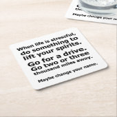 人生がストレスの多い時 スクエアペーパーコースター (アングル)