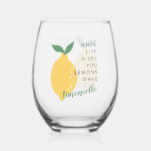 人生がリモン与えチェロを作る時かわいい ステムなしワイングラス (正面)