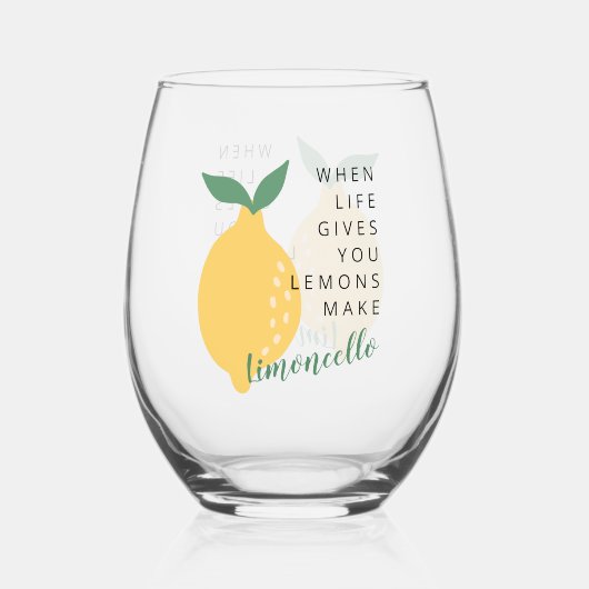 人生がリモン与えチェロを作る時かわいい ステムなしワイングラス (正面)