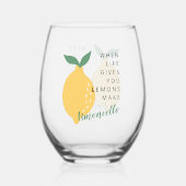 人生がリモン与えチェロを作る時かわいい ステムなしワイングラス (裏面)