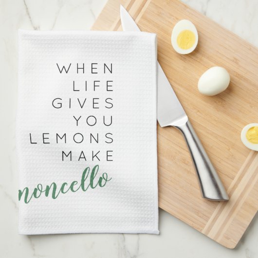 人生がリモ与えンチェロを作るとき キッチンタオル (四つ折り)