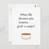 人生がレモンを投げる時。........お茶を持って! ポストカード (正面/裏面)