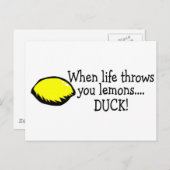 人生がレモンを投げる時、レモンは欠ける ポストカード (正面/裏面)