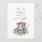 人生がレモンを見せつけてきたら… 紅茶のスローガン ポストカード (正面)