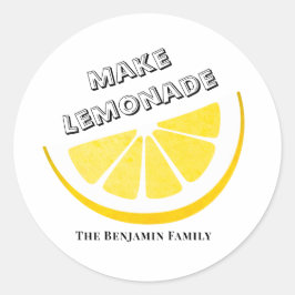 人生がレモ与えネードを黄色に ラウンドシール