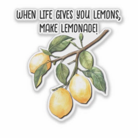 人生がレモ与えネード引用文を作る シール (正面)