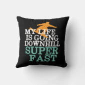 人生が下り坂の速すごいいスノーボおもしろいード クッション (裏面)
