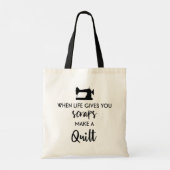 人生が与え削れば、キルトを作る//おもしろい トートバッグ (裏面)